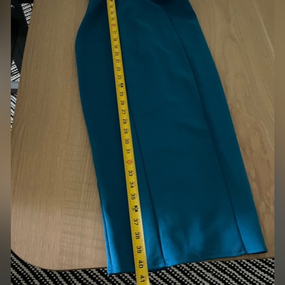 ASOS|Teal Midi high neck pencil dress with cut out back and shoulder detail••• - Picture 12 of 14